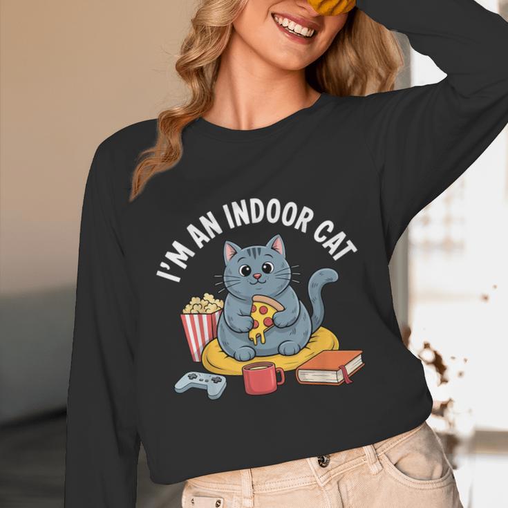 I'm An Indoor Cat Introvert Pizza Popcorn Book Gamer Cat Unisex Long Sleeve T-Shirt I'm An Indoor Cat Introvert Pizza Popcorn Book Gamer Cat Unisex Long Sleeve T-Shirt