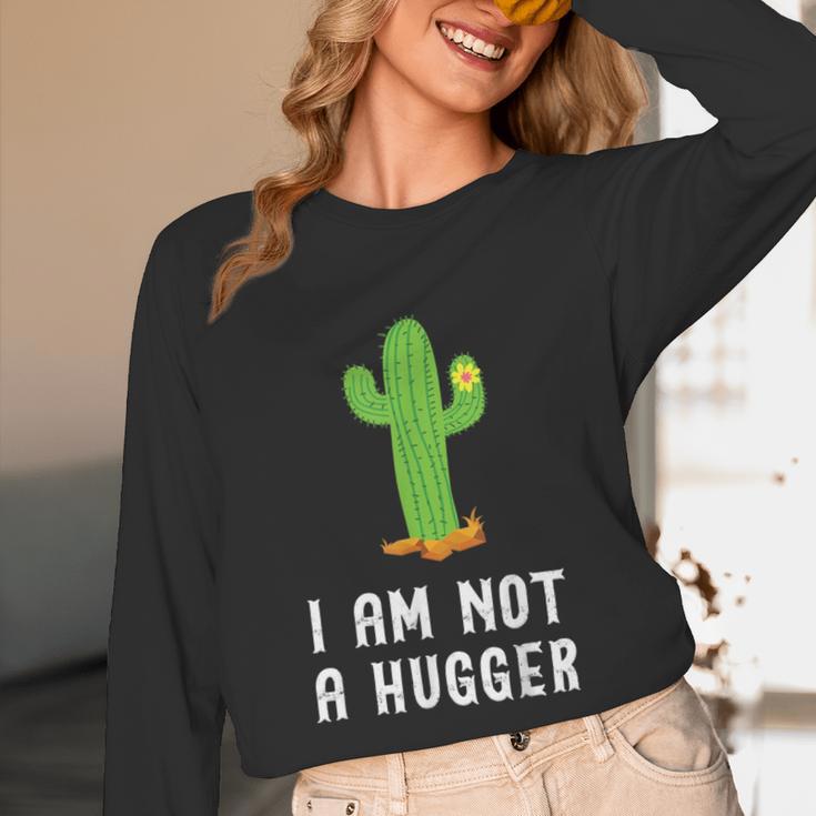 I'm Not A Hugger Cactus Not a Hugger Introvert Cute Unisex Long Sleeve T-Shirt