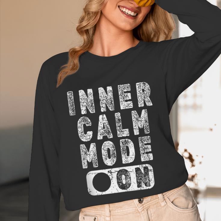 Inner Calm Mode On Introvert Saying Unisex Long Sleeve T-Shirt