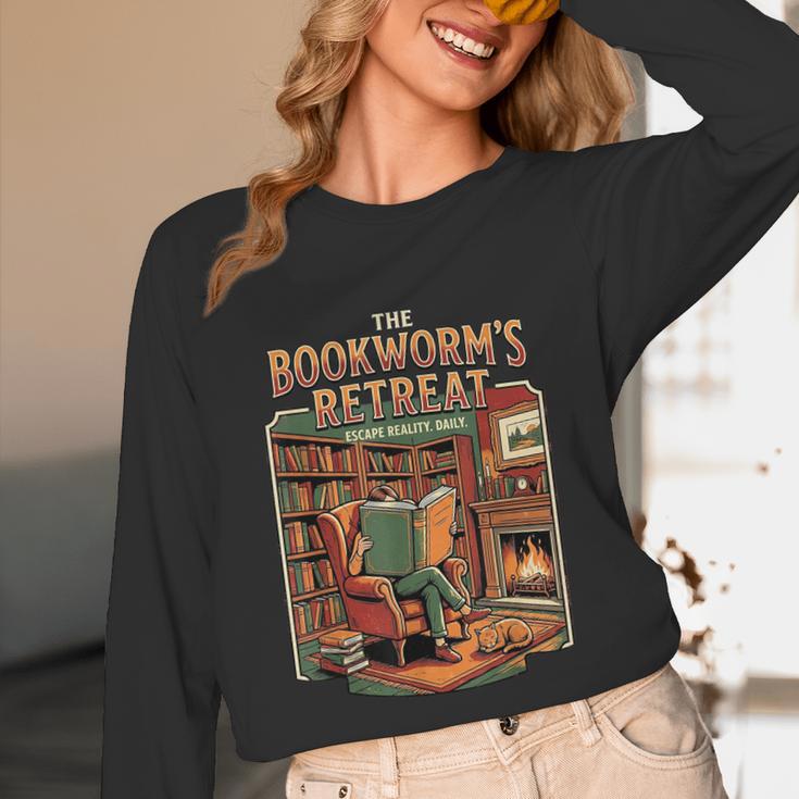 Introvert Book Lover The Bookworm's Retreat Unisex Long Sleeve T-Shirt