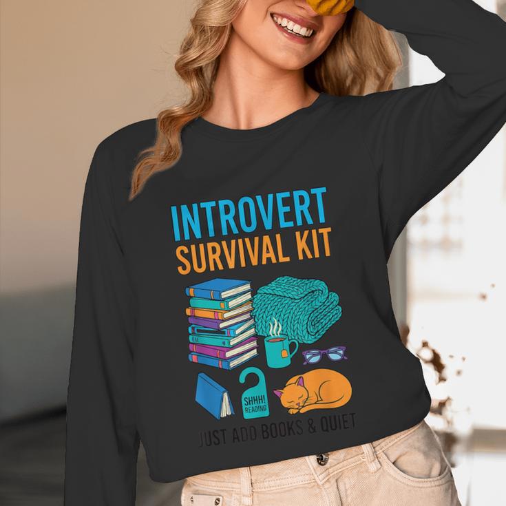 Introvert Book Lover Introvert Survival Kit Unisex Long Sleeve T-Shirt Introvert Book Lover Introvert Survival Kit Unisex Long Sleeve T-Shirt