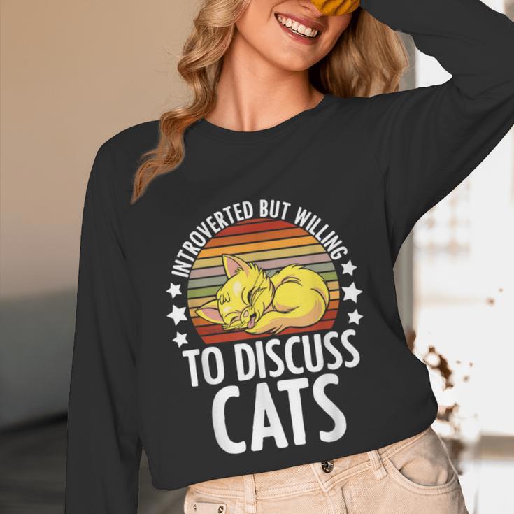 Introvert Cat Kitten Quote For Feline Whisperer Unisex Long Sleeve T-Shirt