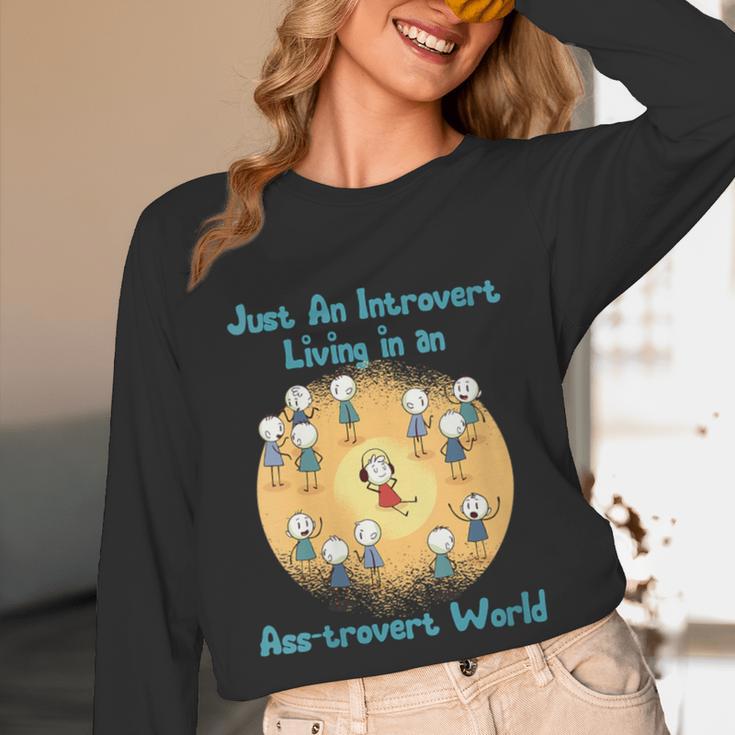 Introvert Extrovert Cartoon In Asstrovert World Unisex Long Sleeve T-Shirt Introvert Extrovert Cartoon In Asstrovert World Unisex Long Sleeve T-Shirt
