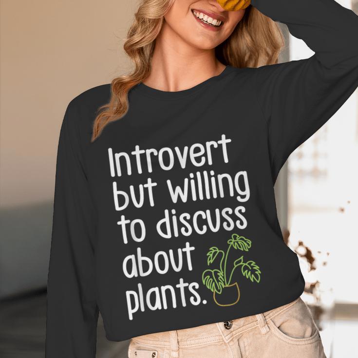 Introvert Humorous Plant Lover Gardening Unisex Long Sleeve T-Shirt Introvert Humorous Plant Lover Gardening Unisex Long Sleeve T-Shirt