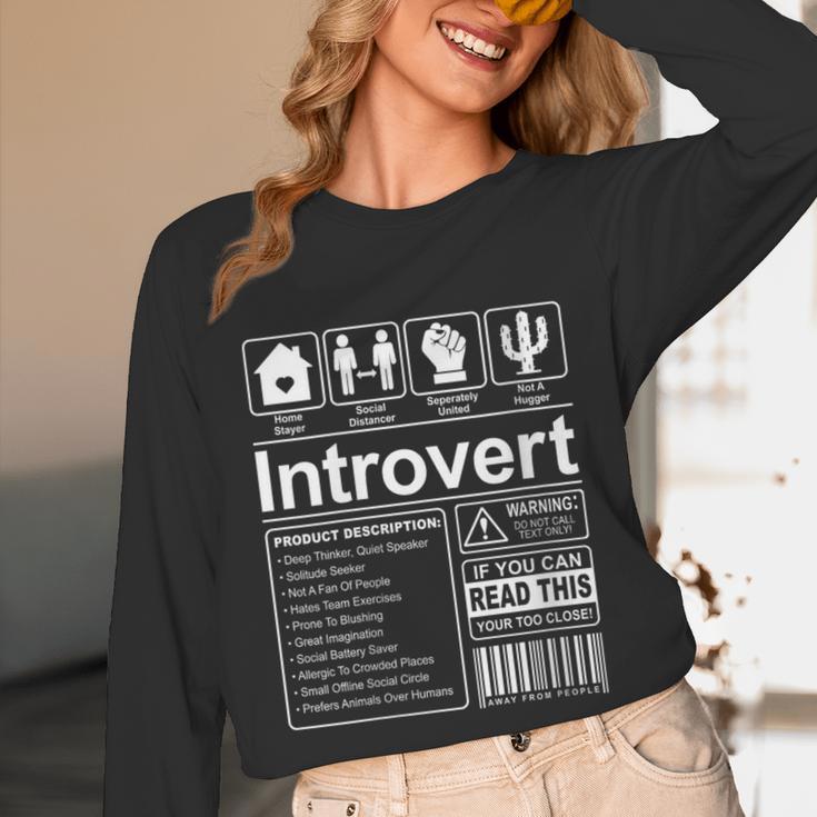 Introvert Label Antisocial Loner Socially Awkward Unisex Long Sleeve T-Shirt Introvert Label Antisocial Loner Socially Awkward Unisex Long Sleeve T-Shirt