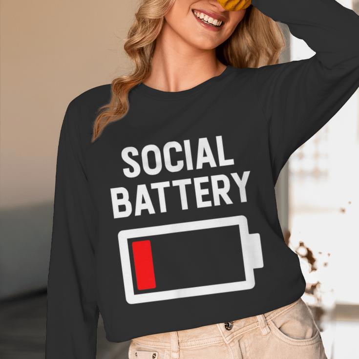 Introvert Low Social Battery Level Anti Social People Unisex Long Sleeve T-Shirt Introvert Low Social Battery Level Anti Social People Unisex Long Sleeve T-Shirt