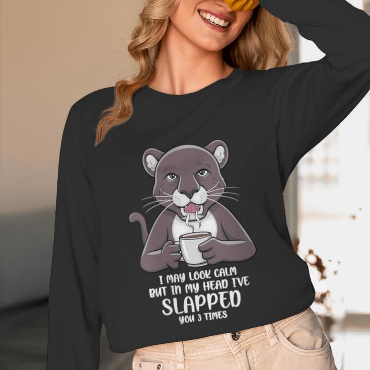 Introvert Panther And Coffee Lovers Unisex Long Sleeve T-Shirt Introvert Panther And Coffee Lovers Unisex Long Sleeve T-Shirt
