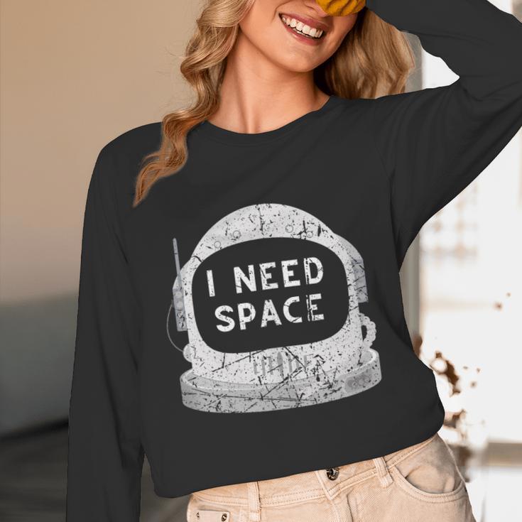 Introvert Space Helmet I Need Space Men Women Unisex Long Sleeve T-Shirt