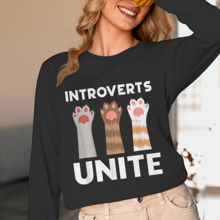 Introvert Unite Kitty Paws Raise Introverted Gathering Unisex Long Sleeve T-Shirt Introvert Unite Kitty Paws Raise Introverted Gathering Unisex Long Sleeve T-Shirt