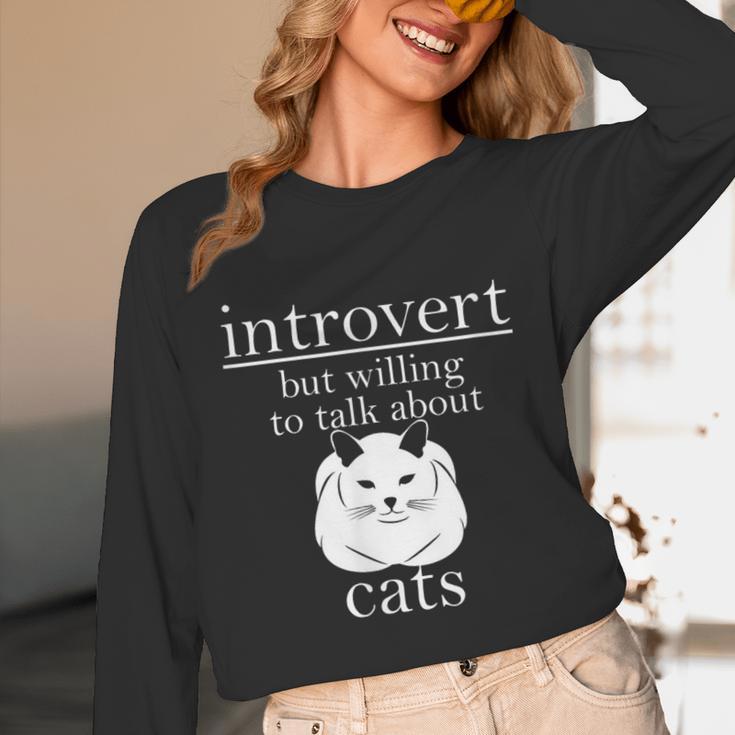 Introvert But Willing To Talk About Cats Unisex Long Sleeve T-Shirt