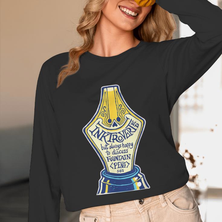 Introverted Fountain Pen Enthusiast Smiling Face Unisex Long Sleeve T-Shirt
