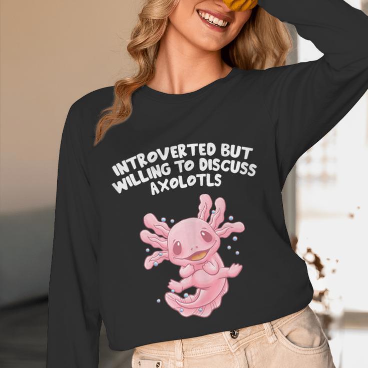 Introverted But Willing To Discuss Axolotl Salamander Unisex Long Sleeve T-Shirt Introverted But Willing To Discuss Axolotl Salamander Unisex Long Sleeve T-Shirt