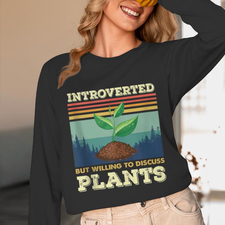 Introverted But Willing To Discuss Plants Unisex Long Sleeve T-Shirt Introverted But Willing To Discuss Plants Unisex Long Sleeve T-Shirt