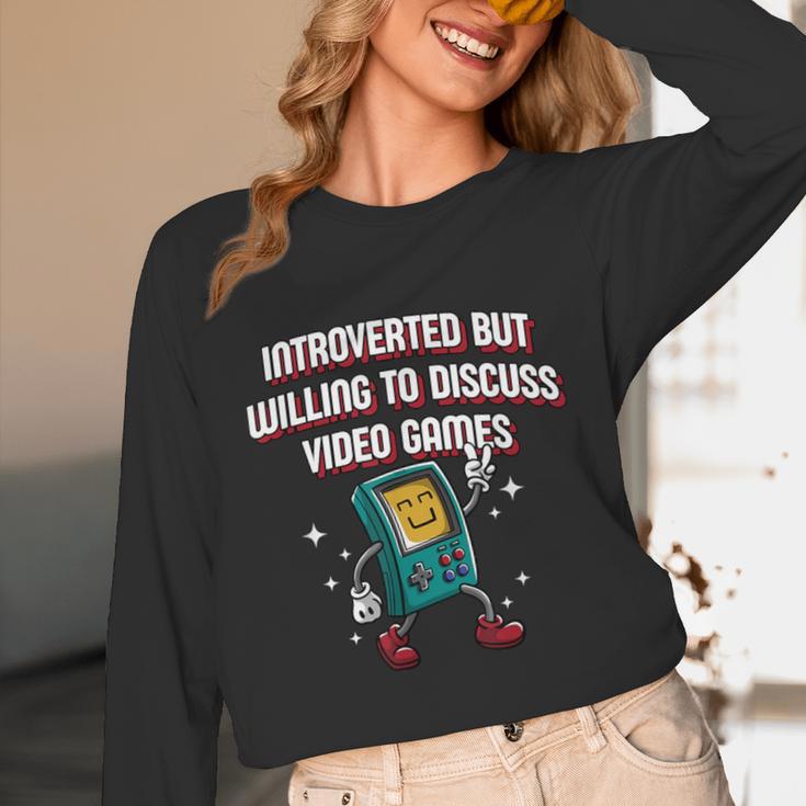 Introverted But Willing To Discuss Video Games Introvert Unisex Long Sleeve T-Shirt