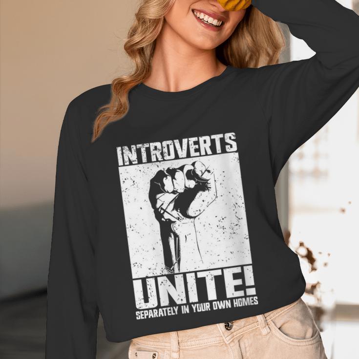 Introverts Unite Separately In Your Own Homes Introvert Unisex Long Sleeve T-Shirt