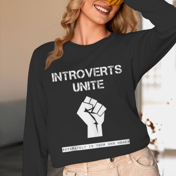 Introverts Unite Separately In Your Own Homes Sarcasm Unisex Long Sleeve T-Shirt