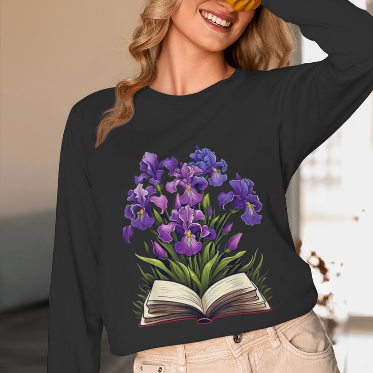 Irises Flowers Book Iris Floral Unisex Long Sleeve T-Shirt