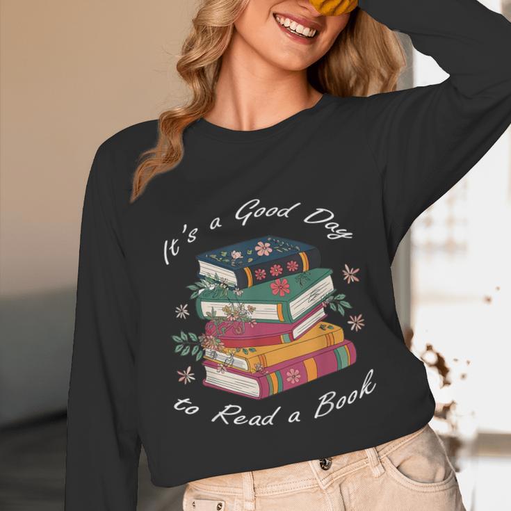 It's a Good Day To Read a Book Floral Stack Tee Unisex Long Sleeve T-Shirt