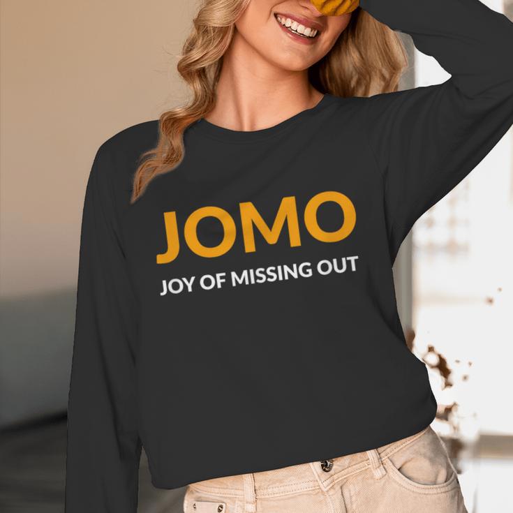 JOMO Joy Of Missing Out Introvert Unisex Long Sleeve T-Shirt JOMO Joy Of Missing Out Introvert Unisex Long Sleeve T-Shirt