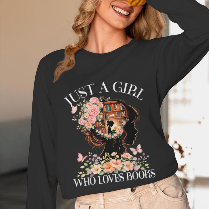 Just A Girl Who Loves Books Book Lover Reading For Women Unisex Long Sleeve T-Shirt Just A Girl Who Loves Books Book Lover Reading For Women Unisex Long Sleeve T-Shirt