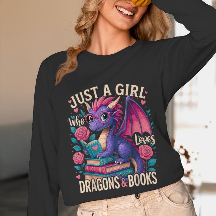 Just a Girl Who Loves Dragons And Books Dragon Unisex Long Sleeve T-Shirt