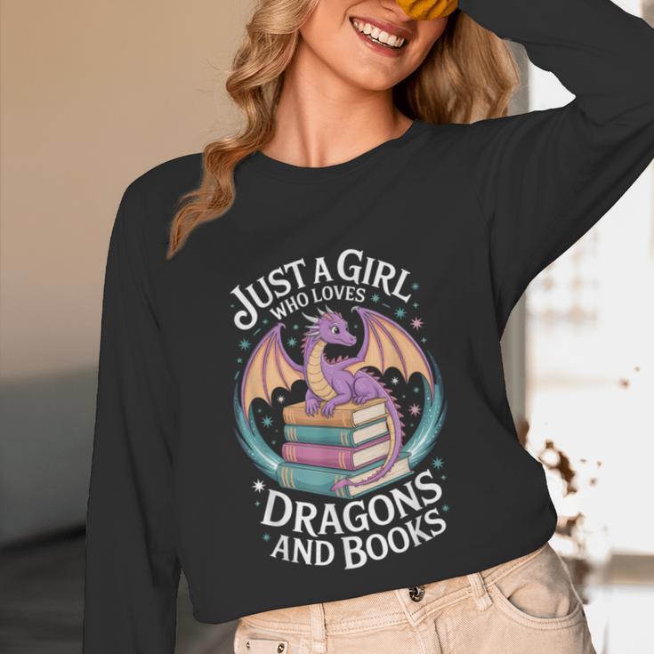 Just A Girl Who Loves Dragons And Books Fantasy Reader Unisex Long Sleeve T-Shirt Just A Girl Who Loves Dragons And Books Fantasy Reader Unisex Long Sleeve T-Shirt
