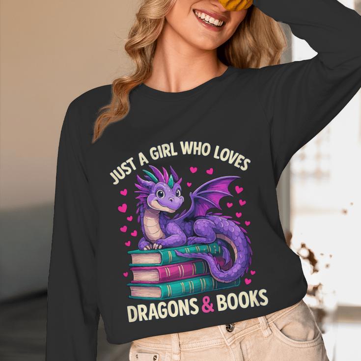 Just a Girl Who Loves Dragons And Books Reading Unisex Long Sleeve T-Shirt