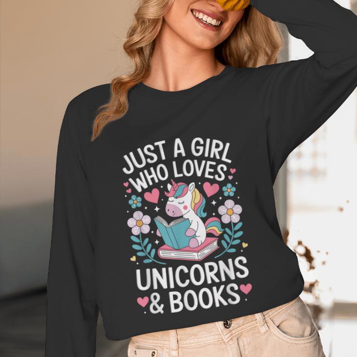 Just a Girl Who Loves Unicorns And Books Unisex Long Sleeve T-Shirt Just a Girl Who Loves Unicorns And Books Unisex Long Sleeve T-Shirt
