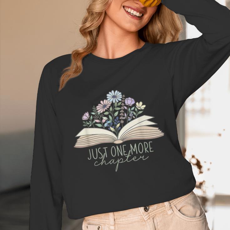 Just One More Chapter Floral Book Wildflower Aesthetic Art Unisex Long Sleeve T-Shirt