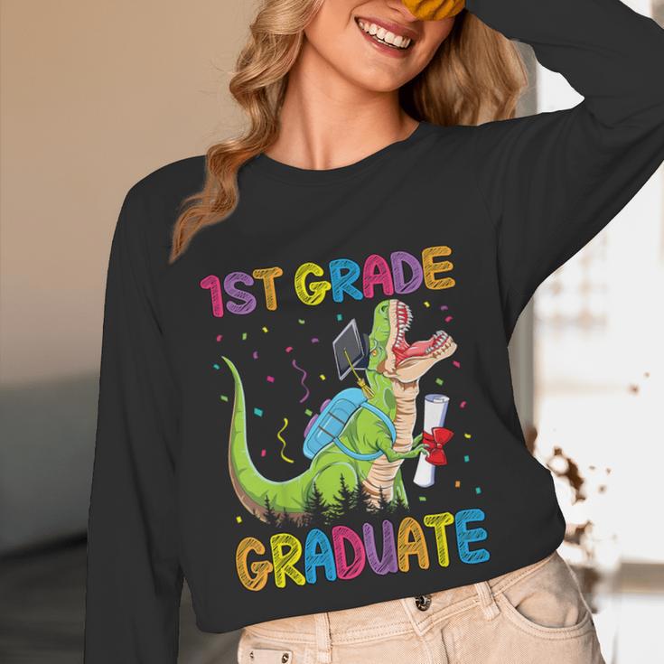 Kids 1st Grade Graduate Dinosaur Trex 1st Grade Graduation Unisex Long Sleeve T-Shirt