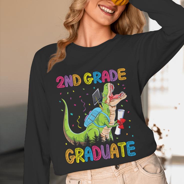 Kids 2nd Grade Graduate Dinosaur Trex 2nd Grade Graduation Unisex Long Sleeve T-Shirt