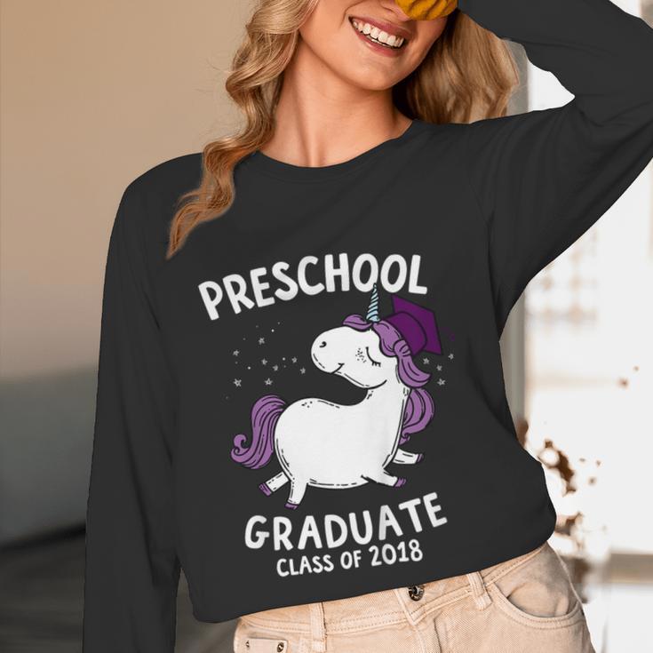 Kids Class Of 2018 Unicorn Preschool Graduation For Girls Unisex Long Sleeve T-Shirt