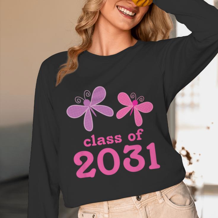 Kids Class Of 2031 Kindergarten Girls Graduation T-Shirt Unisex Long Sleeve T-Shirt