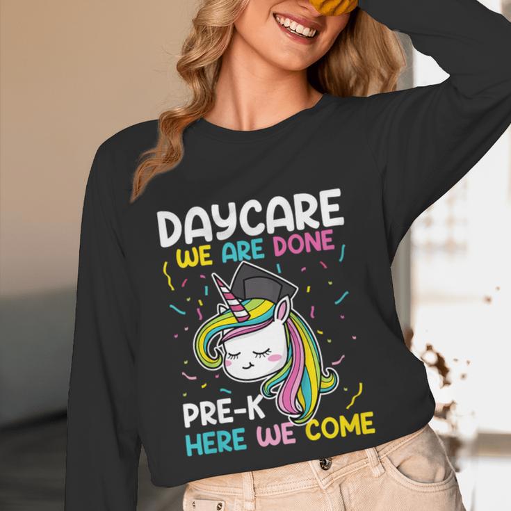 Kids Daycare Graduation Unicorn Last Day Of School Kids Unisex Long Sleeve T-Shirt