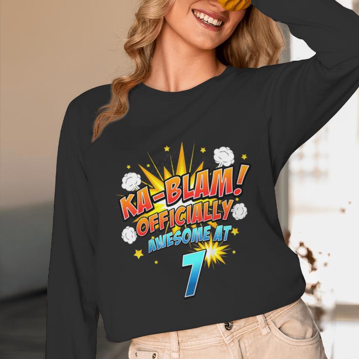 Kids Ka-Blam 7 Year Old Boys 7th Birthday Comic Book Super Hero Unisex Long Sleeve T-Shirt Kids Ka-Blam 7 Year Old Boys 7th Birthday Comic Book Super Hero Unisex Long Sleeve T-Shirt