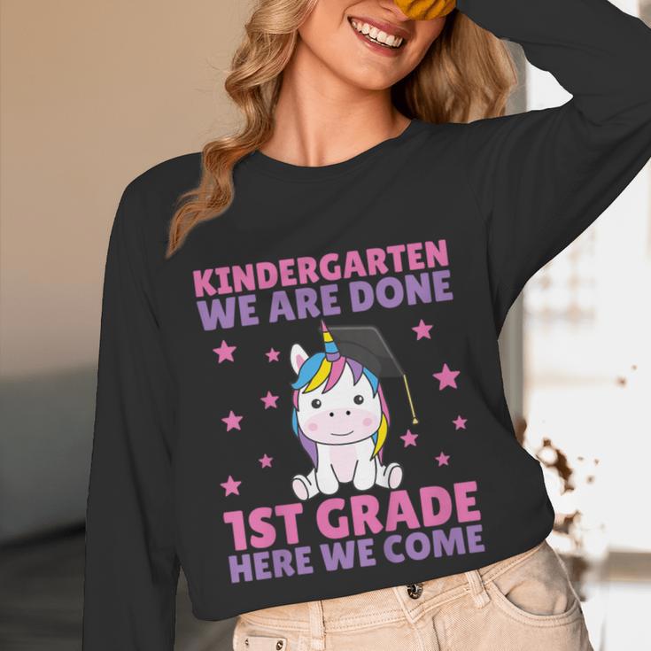 Kids Kindergarten Graduate Unicorn Graduation Unisex Long Sleeve T-Shirt