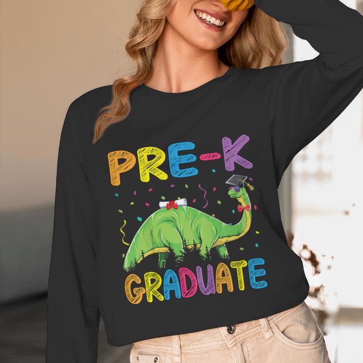 Kids Pre-K Graduate Brontosaurus Dino Pre Kindergarten Graduation Unisex Long Sleeve T-Shirt