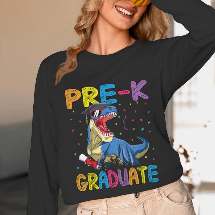 Kids Pre-K Graduate Dinosaur T-Rex Pre Kindergarten Graduation Unisex Long Sleeve T-Shirt