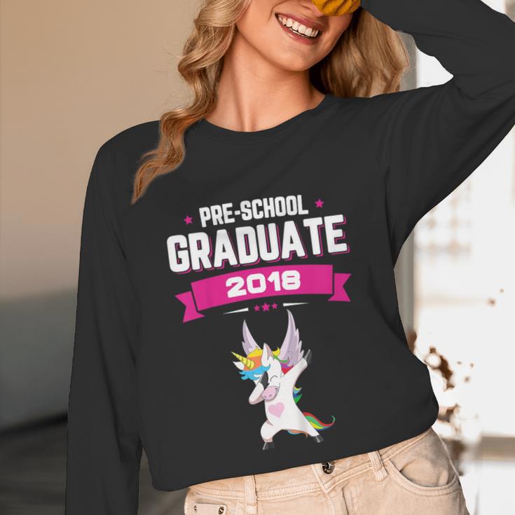 Kids Preschool Graduate 2018 Unicorn Dab Graduation Pre-K TShirt Unisex Long Sleeve T-Shirt