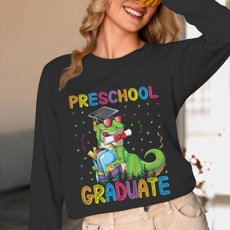 Kids Preschool Graduate T-Rex Dinosaur Preschool Graduation Unisex Long Sleeve T-Shirt