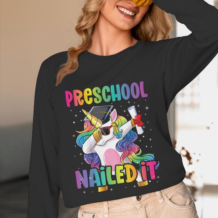 Kids Preschool Graduate Unicorn Nailed It Preschool Graduation Unisex Long Sleeve T-Shirt