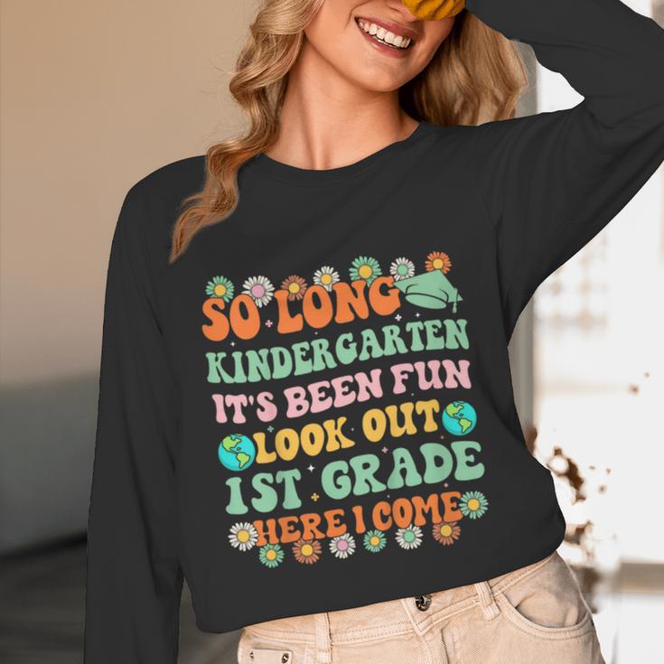 Kids So Long Kindergarten 1st Grade Here I Come Graduation Groovy Unisex Long Sleeve T-Shirt