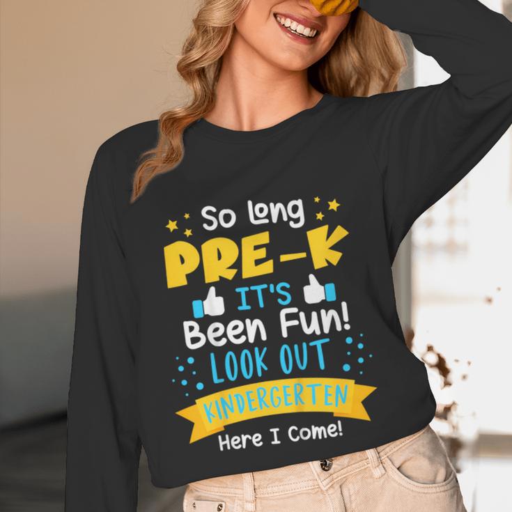 Kids So Long Pre-K Graduation 2025 School Kindergarten Here Come Unisex Long Sleeve T-Shirt