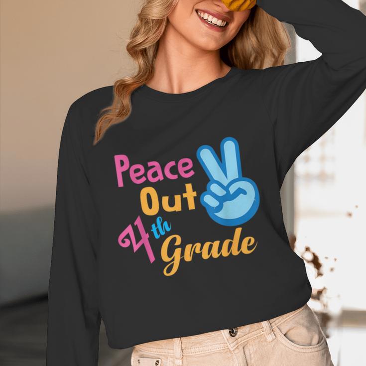 Last Day Of School Peace Out Grade 4 Graduation Kids Unisex Long Sleeve T-Shirt