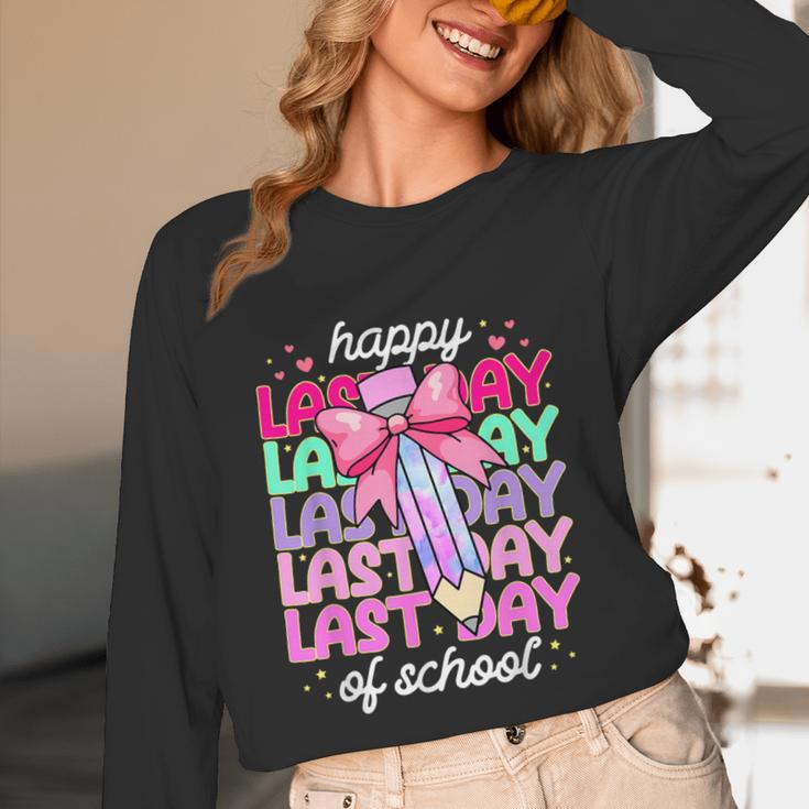 Last Day Of School Shirt Coquette Bow School Graduation Unisex Long Sleeve T-Shirt