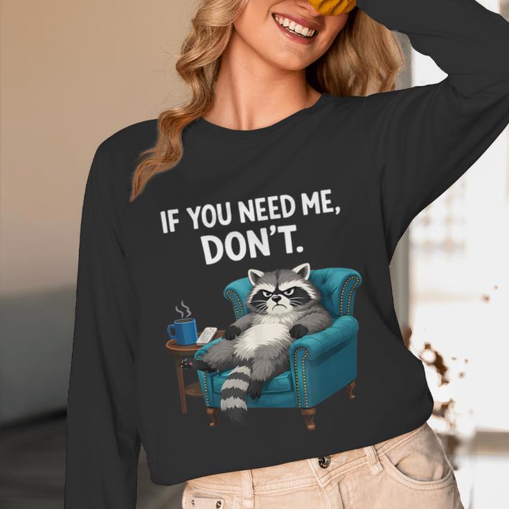 Lazy Raccoon Sarcastic Introvert Humor Japanese Animal Unisex Long Sleeve T-Shirt