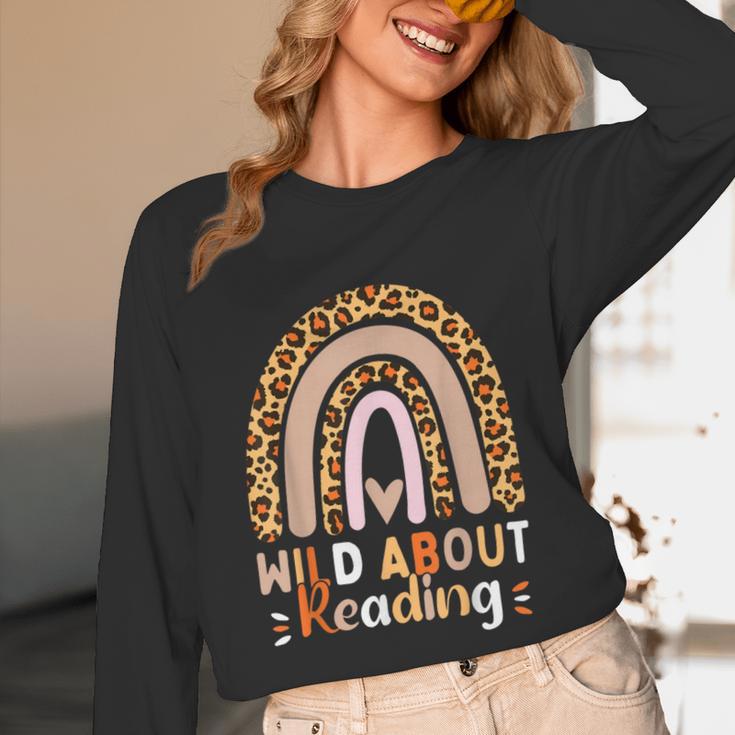 Leopard Teacher Wild About Reading Books Reader Librarian Unisex Long Sleeve T-Shirt