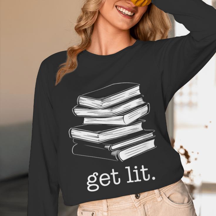 Let's Get Lit Books Unisex Long Sleeve T-Shirt Let's Get Lit Books Unisex Long Sleeve T-Shirt