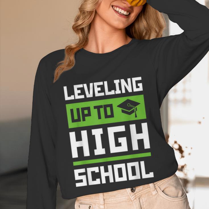 Leveling Up To High School Tee Shirt Gaming Graduation Unisex Long Sleeve T-Shirt