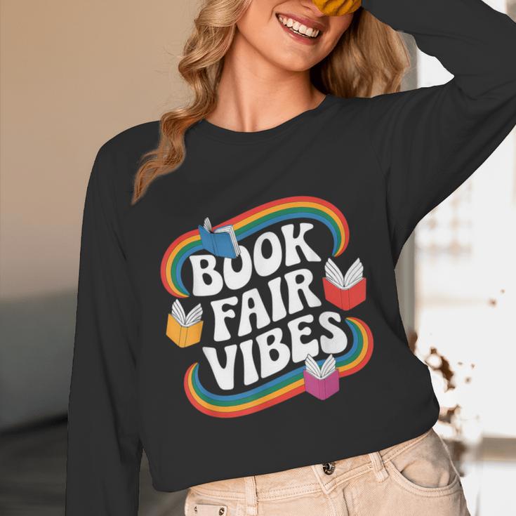 Library Book Fair Vibe Groovy Retro School Reading Nostalgic Unisex Long Sleeve T-Shirt